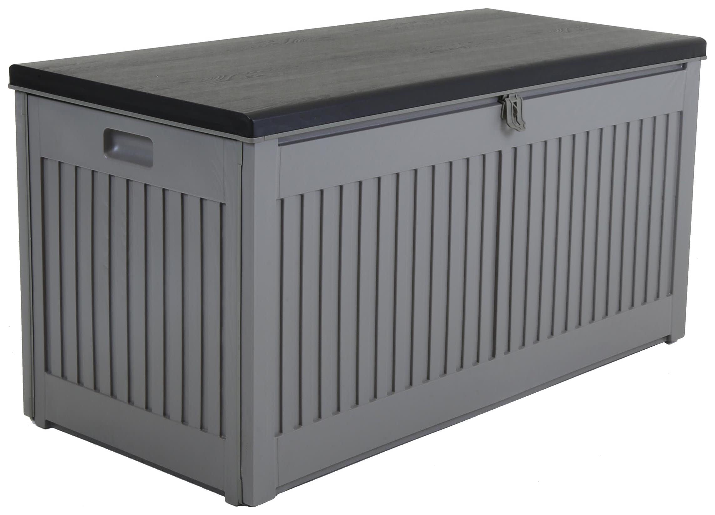 Charles Bentley 270L Outdoor Plastic Storage Box Grey & Black