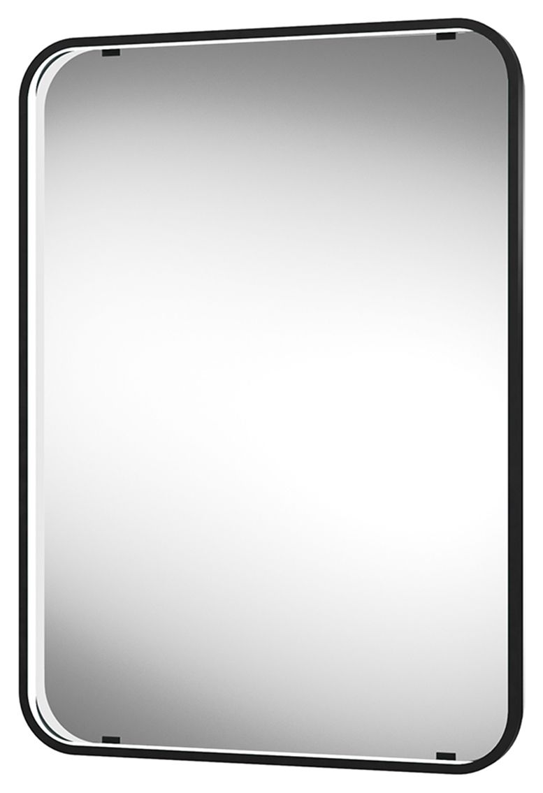 Kuto Rectangular Floating Edge Matt Black LED Mirror - 700 x 500mm