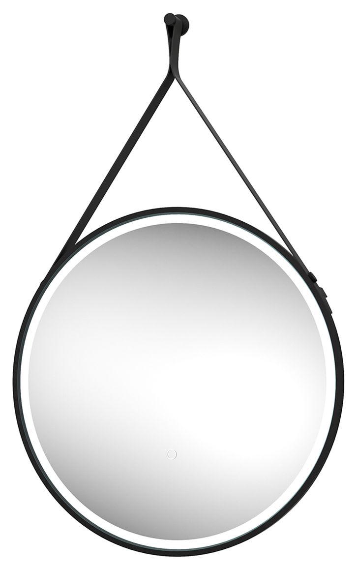 Edmonton Colour Changing Matt Black LED Hanging Mirror
