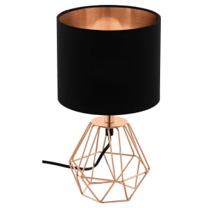 Eglo Carlton 2 Black & Copper Table Lamp Light