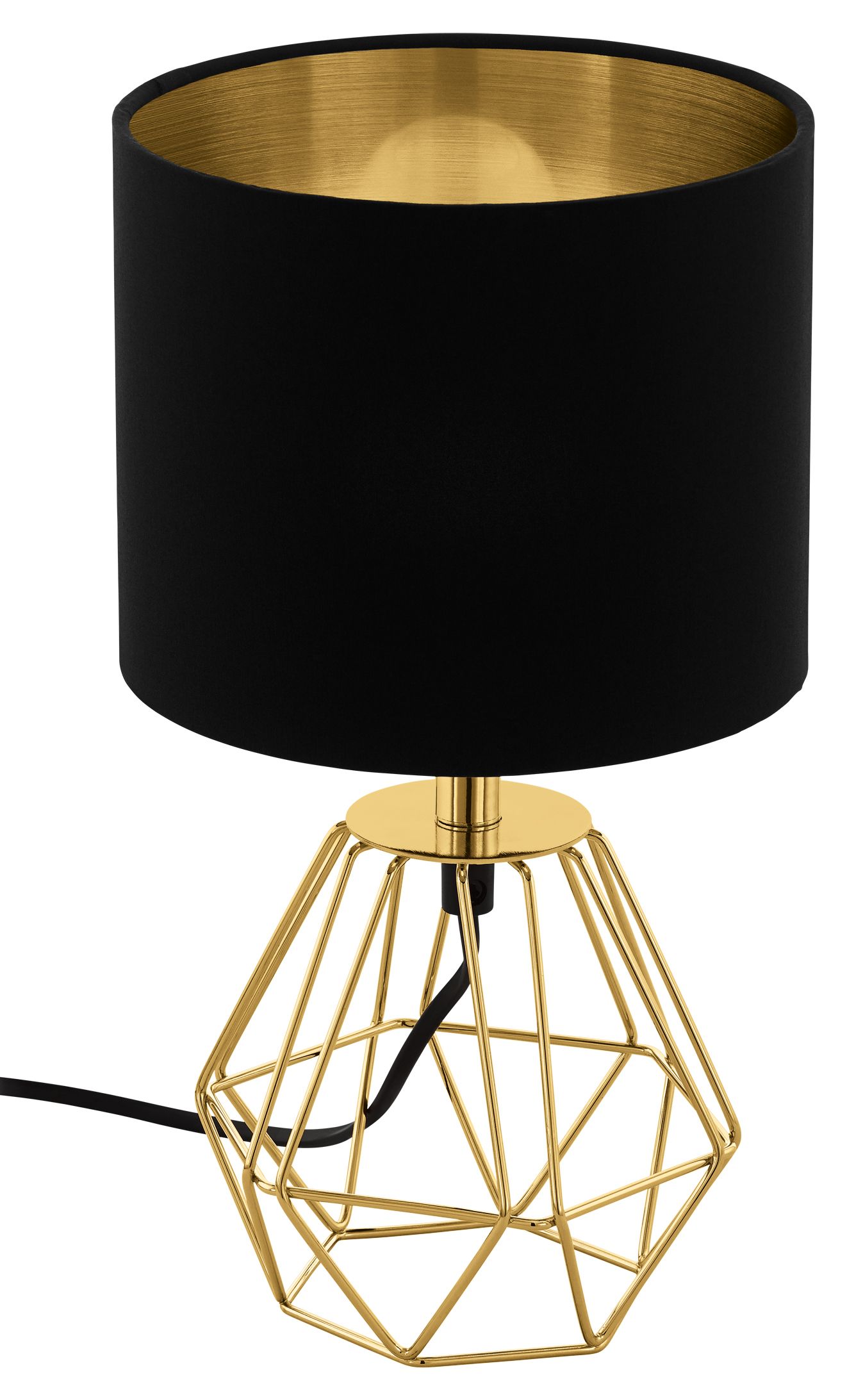 Image of Eglo Carlton 2 Table Lamp - Black & Gold