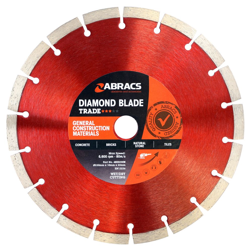 Image of Abracs GP ABDD230M Diamond Segmented Blade - 230 x 10 x 22mm