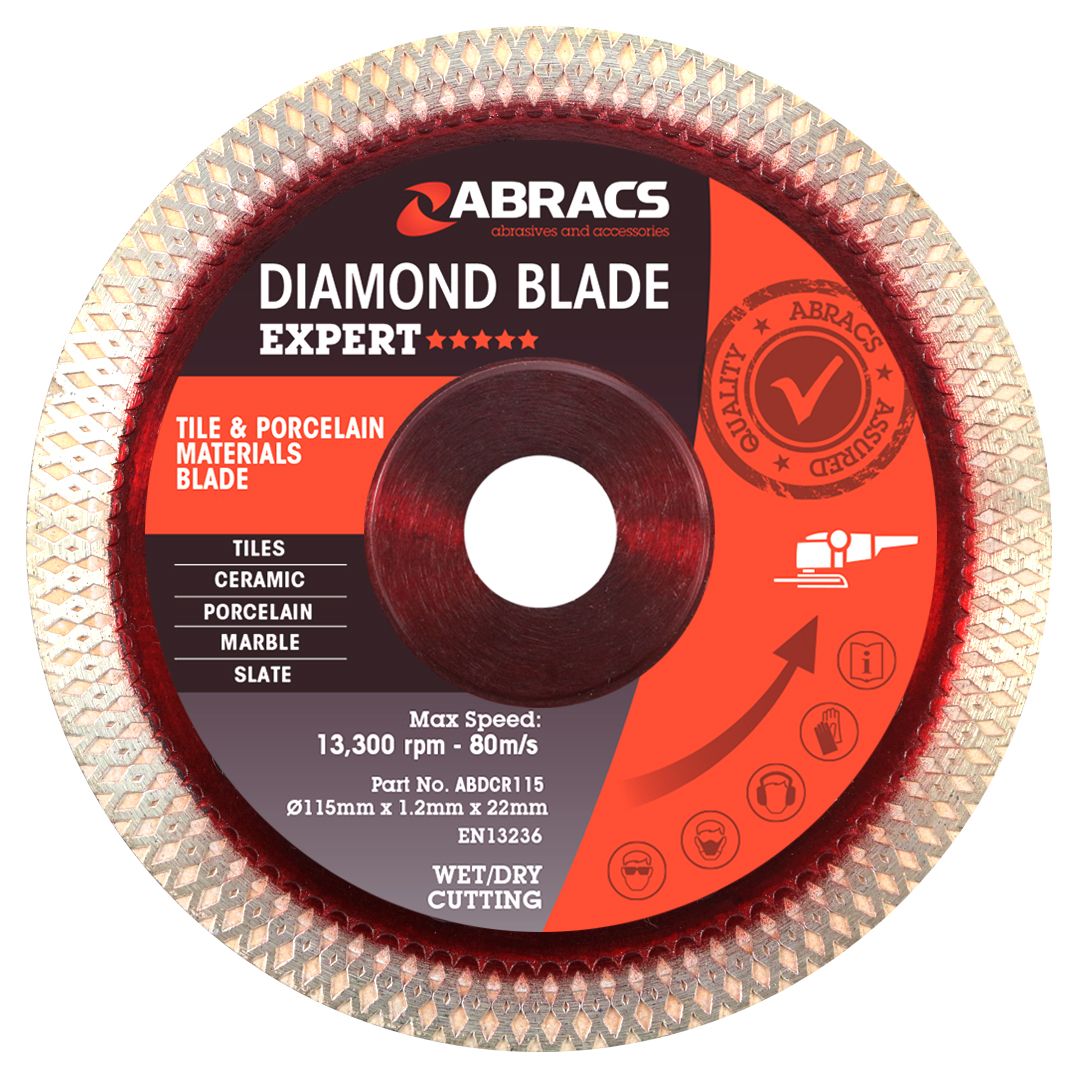 Image of Abracs ABDCR115 X-Tech Tile & Porcelain Diamond Blade - 115 x 1.2 x 22mm