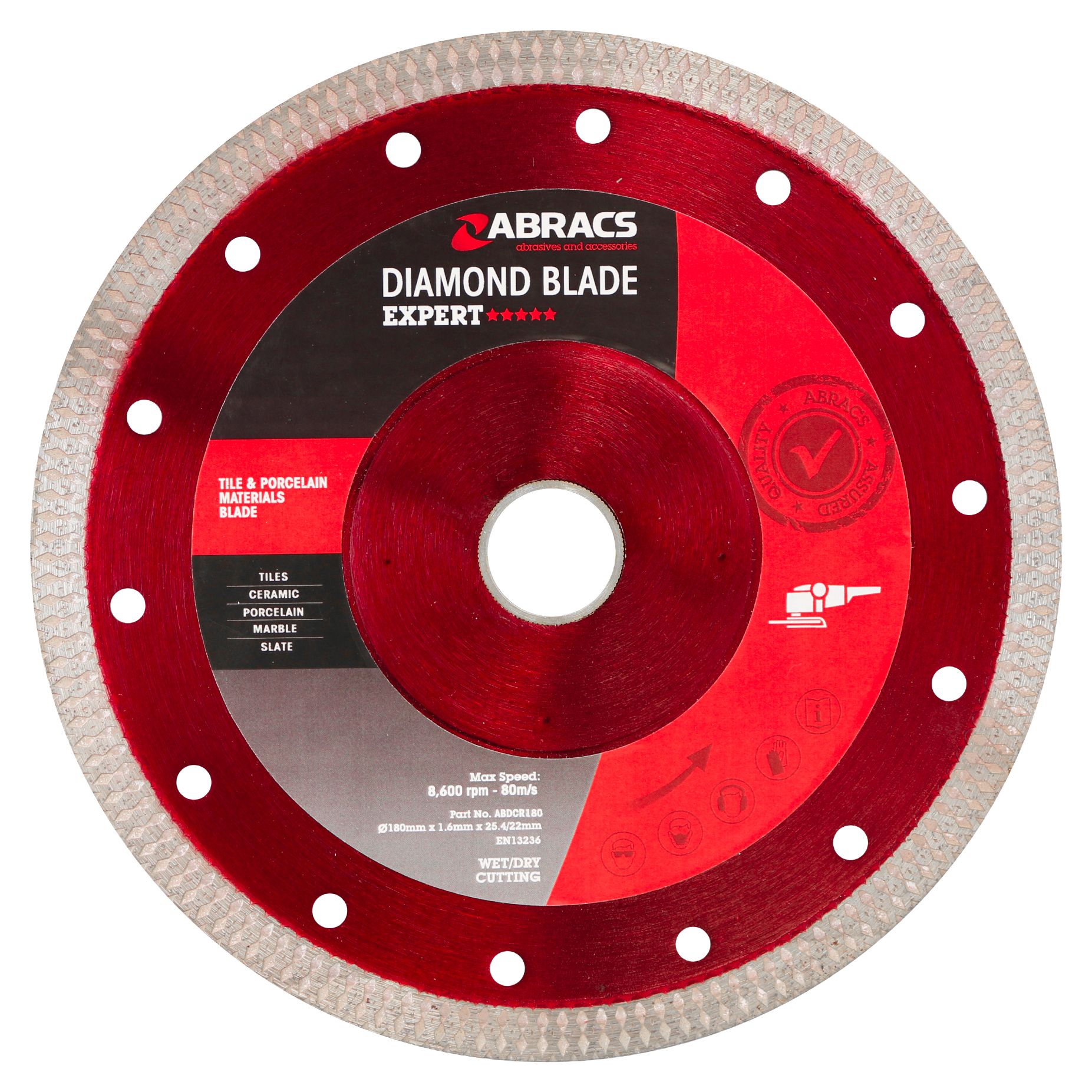 Image of Abracs ABDCR180 X-Tech Tile & Porcelain Diamond Blade - 180 x 1.2 x 22mm