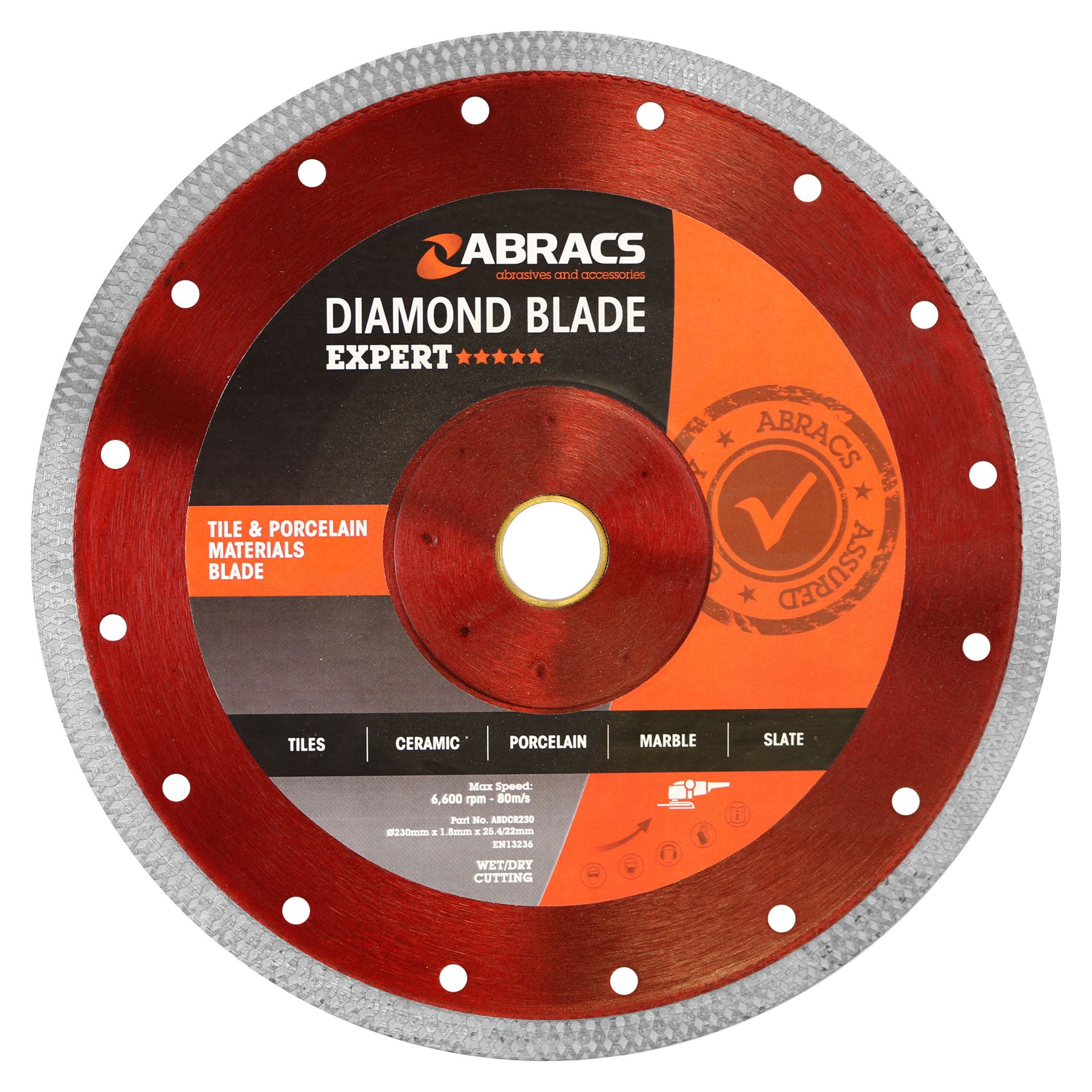 Image of Abracs ABDCR230 X-Tech Tile & Porcelain Diamond Blade - 230 x 1.2 x 22mm