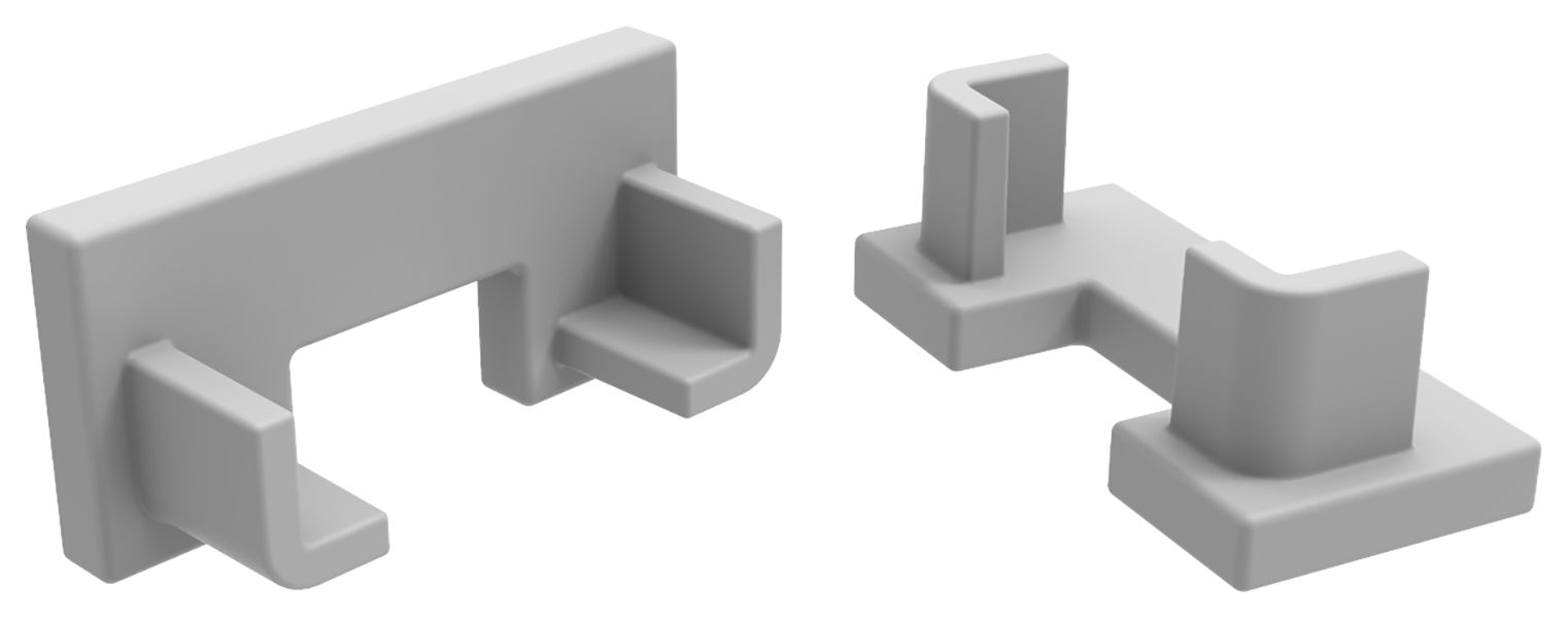 Image of Sensio Tamworth Silver End Caps for Surface Mounted Profiles (2 end caps)