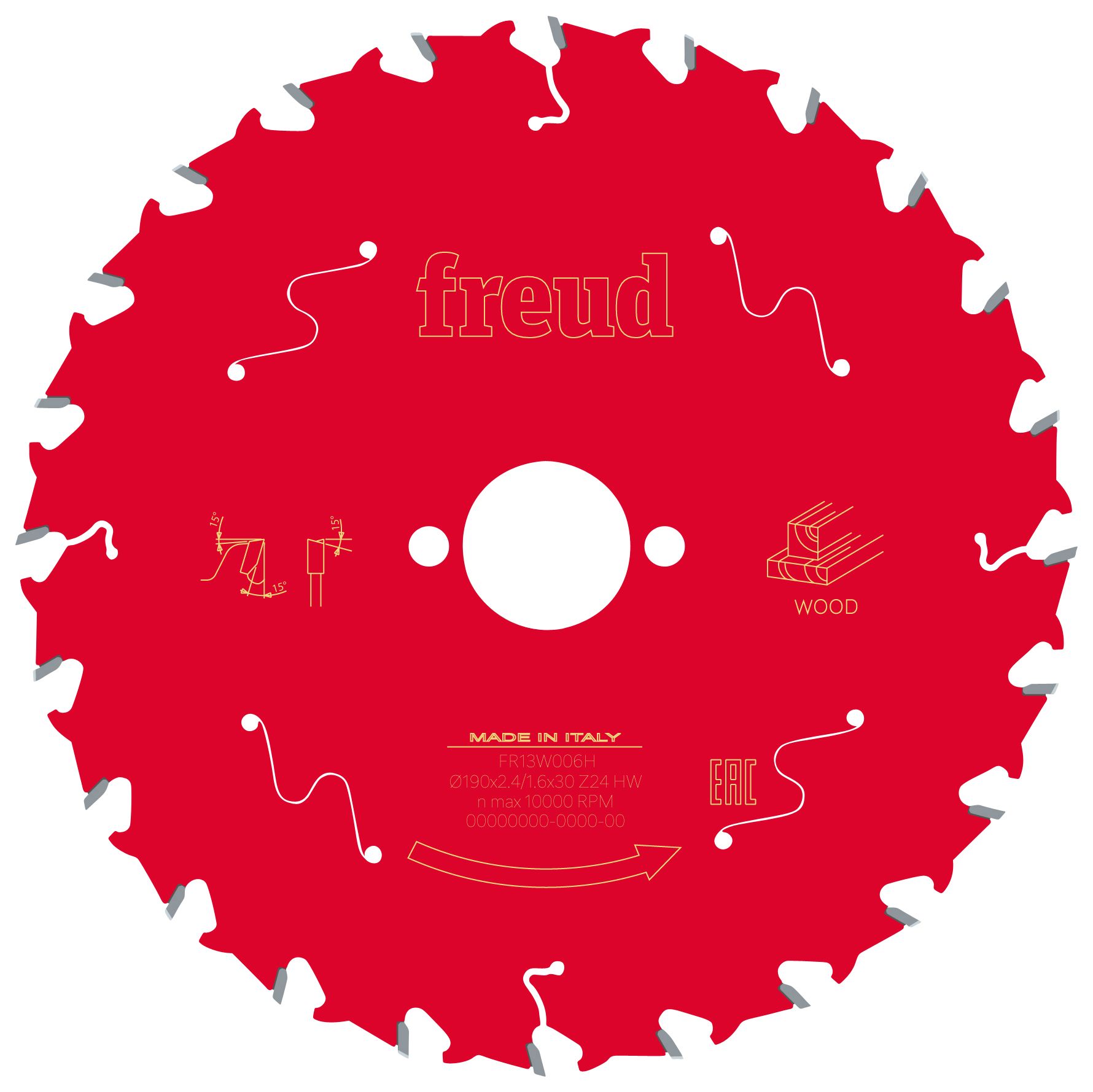 Freud F03FS09717 24 Teeth Wood Circular Saw Blade - 190 x 30mm