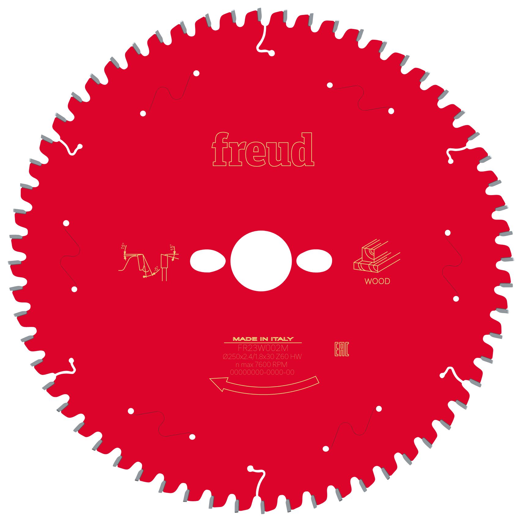 Freud F03FS09754 60 Teeth Mitre Saw Blade - 250 x 30mm