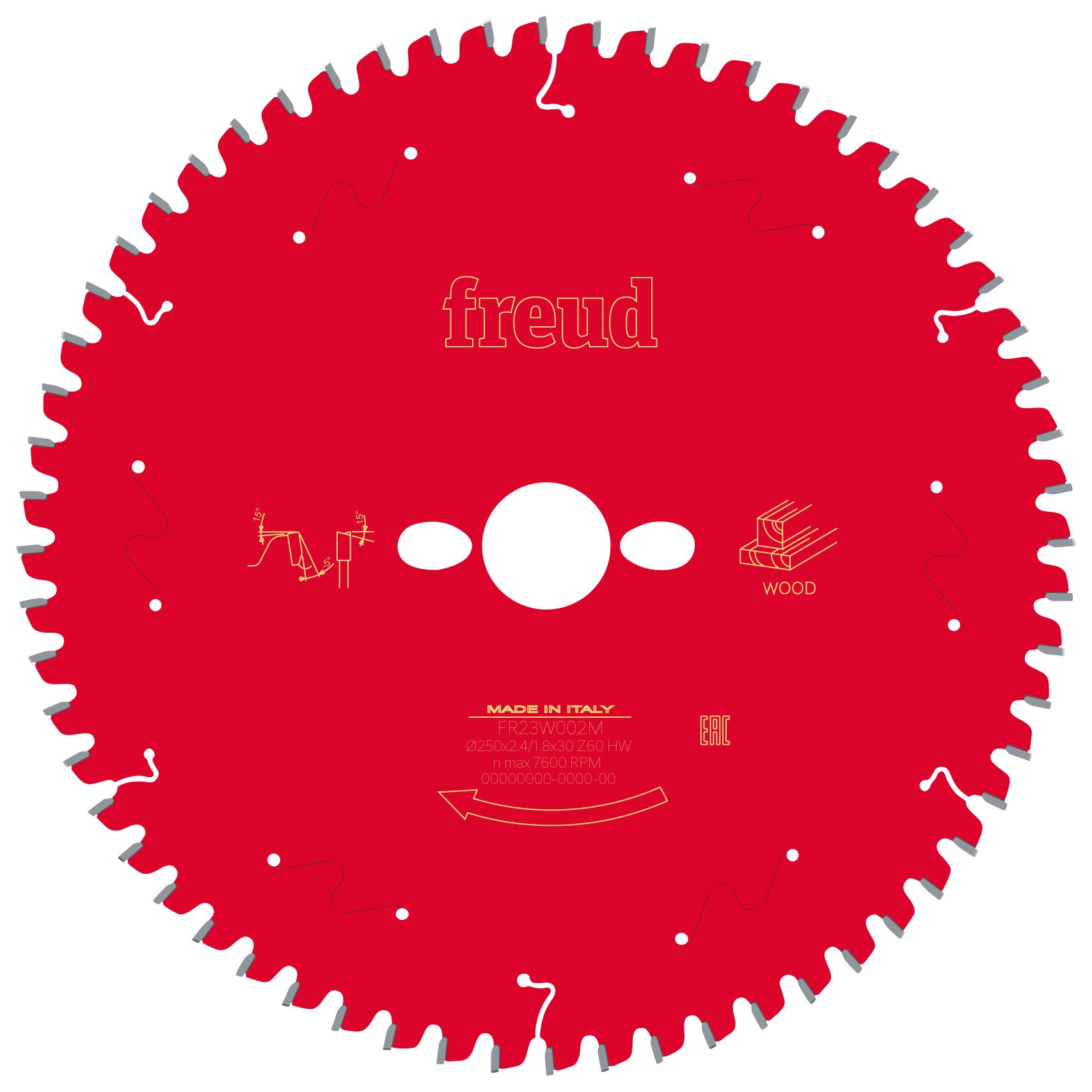 Image of Freud F03FS09754 60 Teeth Mitre Saw Blade - 250 x 30mm