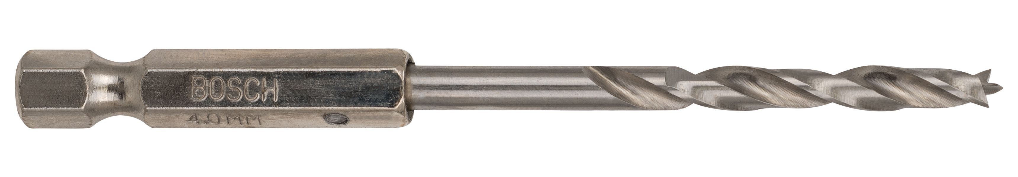 Image of Bosch 2608595520 Hex Shank HSS Brad Point Wood Drill Bit - 4 x 88mm