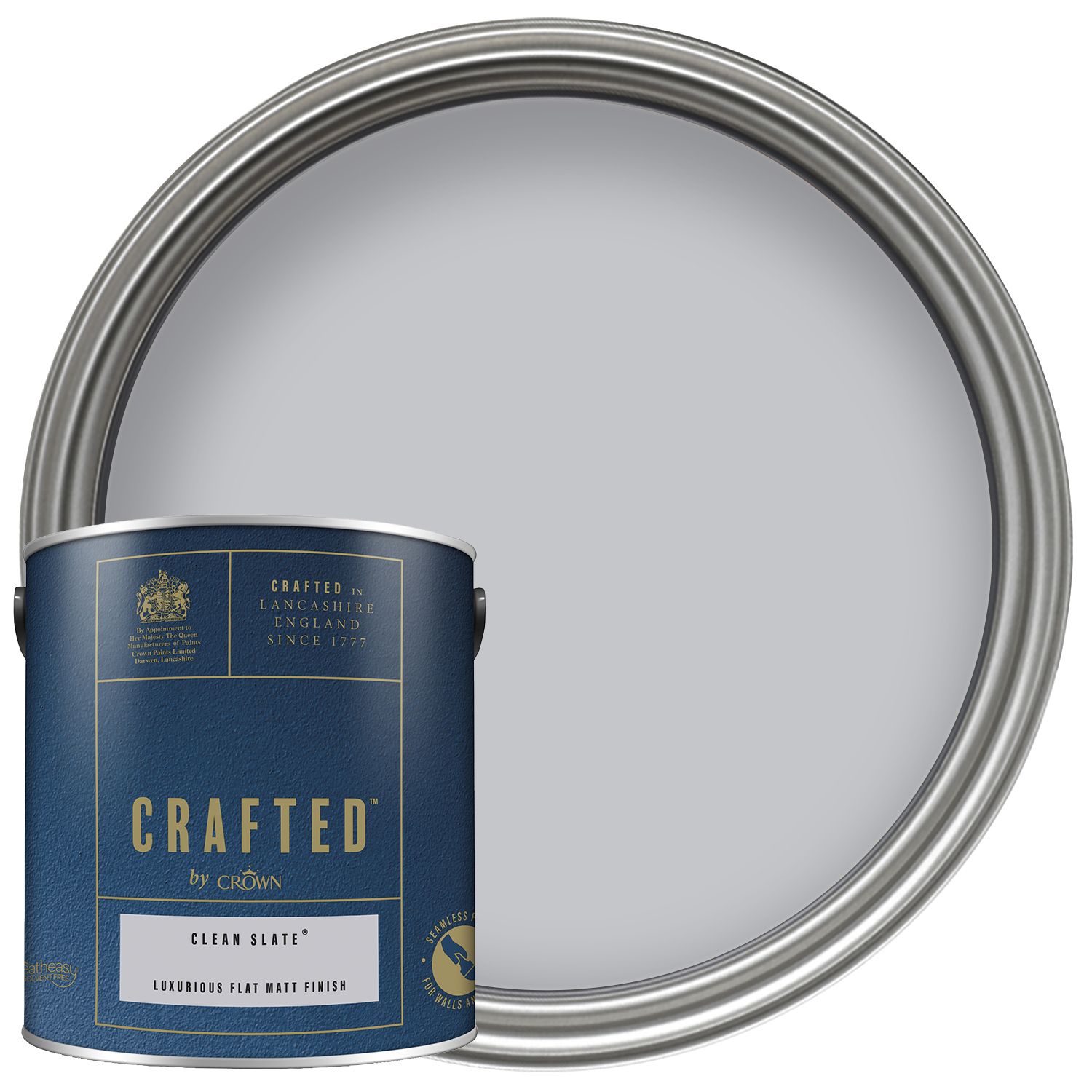 CRAFTED by Crown Flat Matt Emulsion Interior Paint - Clean Slate - 2.5L