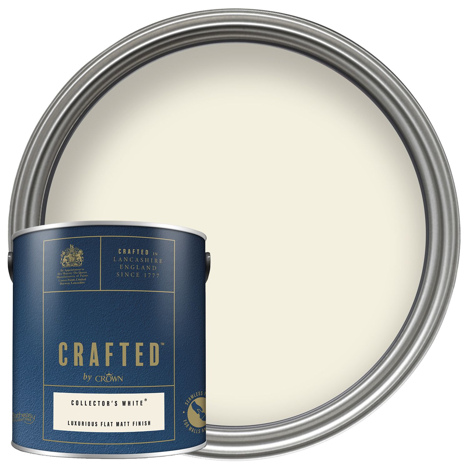 Image of CRAFTED™ by Crown Flat Matt Emulsion Interior Paint - Collector's White™ - 2.5L