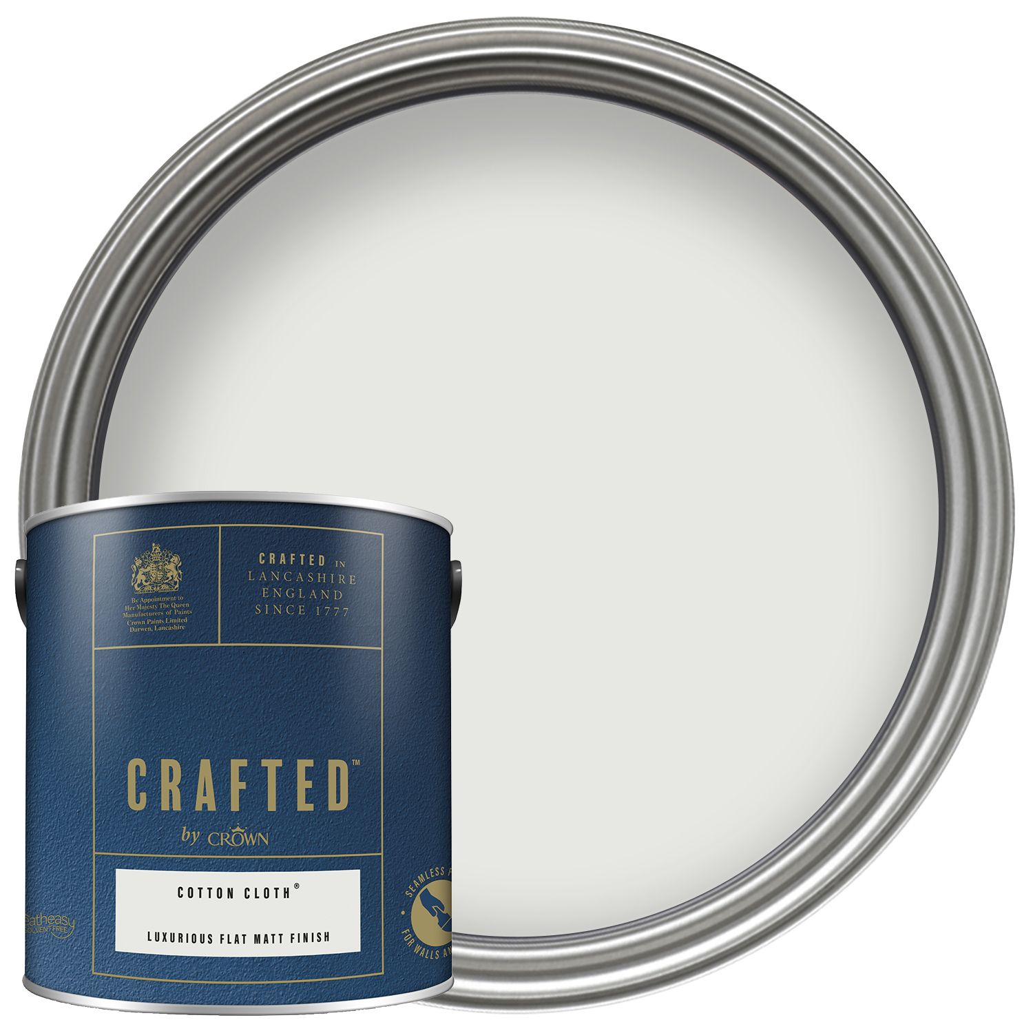 Image of CRAFTED™ by Crown Flat Matt Emulsion Interior Paint - Cotton Cloth™ - 2.5L