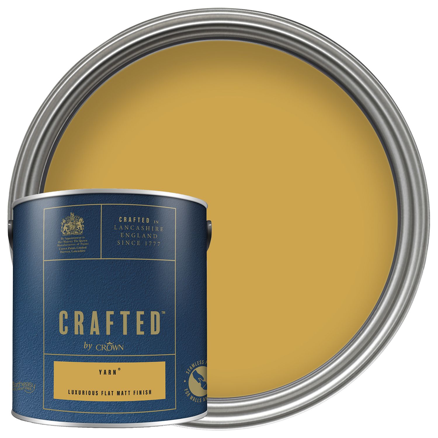 Image of CRAFTED™ by Crown Flat Matt Emulsion Interior Paint - Yarn™ - 2.5L