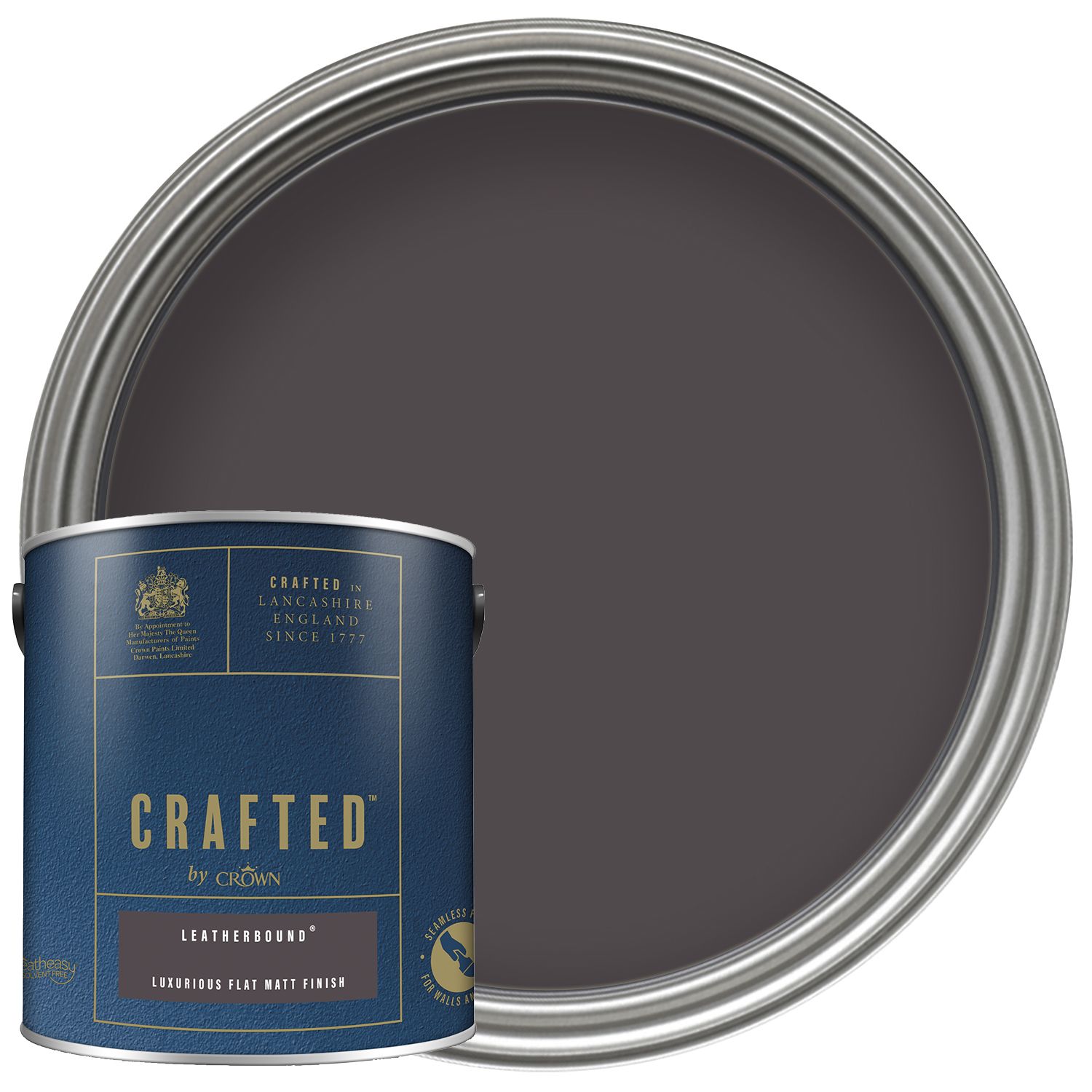Image of CRAFTED™ by Crown Flat Matt Emulsion Interior Paint - Leatherbound™ - 2.5L