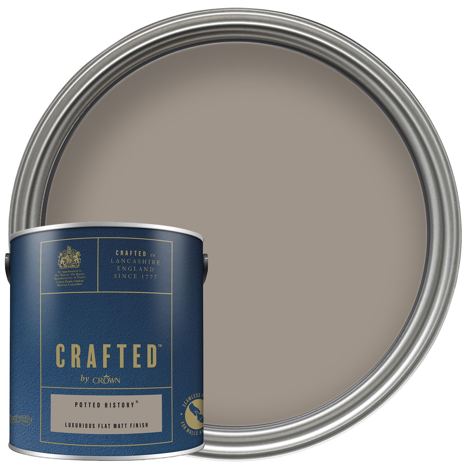 Image of CRAFTED™ by Crown Flat Matt Emulsion Interior Paint - Potted History™ - 2.5L