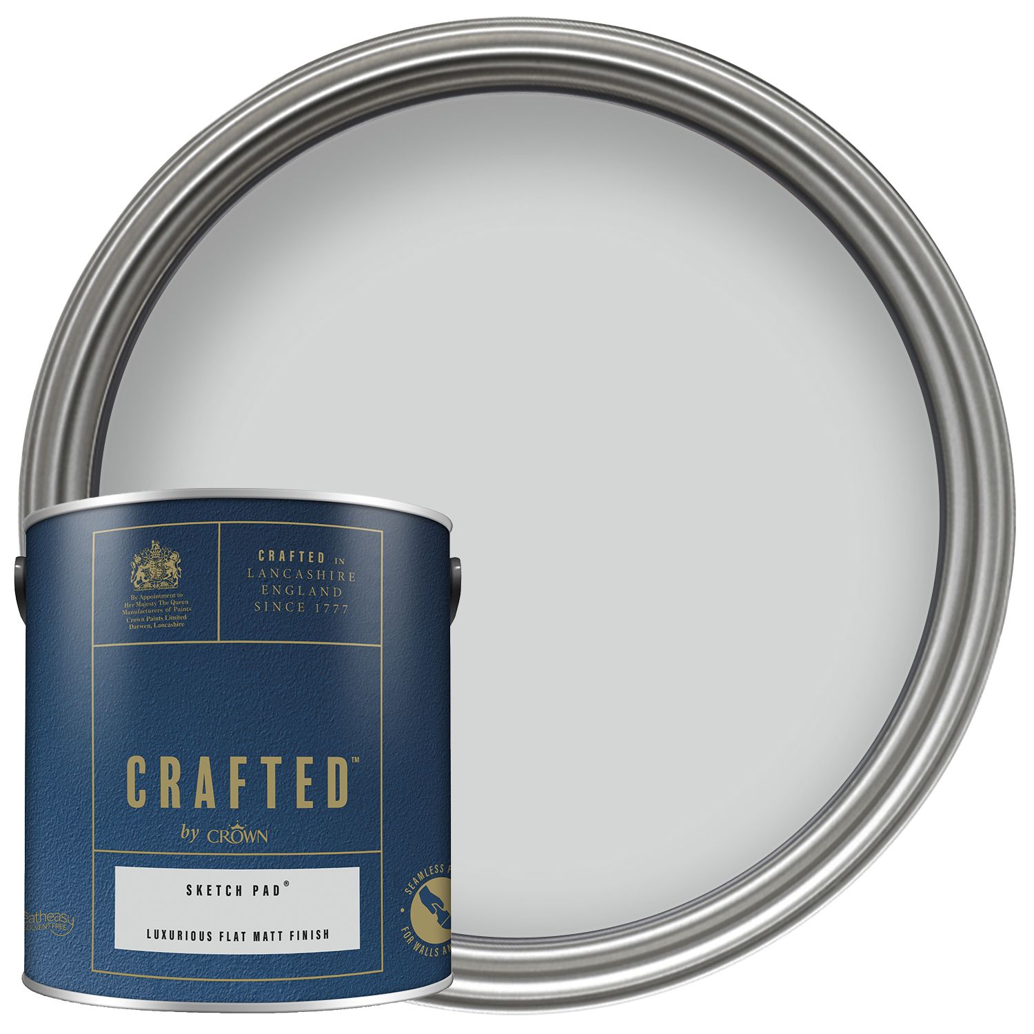 Image of CRAFTED™ by Crown Flat Matt Emulsion Interior Paint - Sketch Pad™ - 2.5L