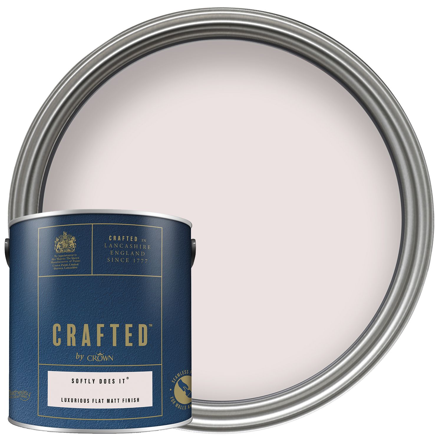 CRAFTED by Crown Flat Matt Emulsion Interior Paint - Softly Does It - 2.5L