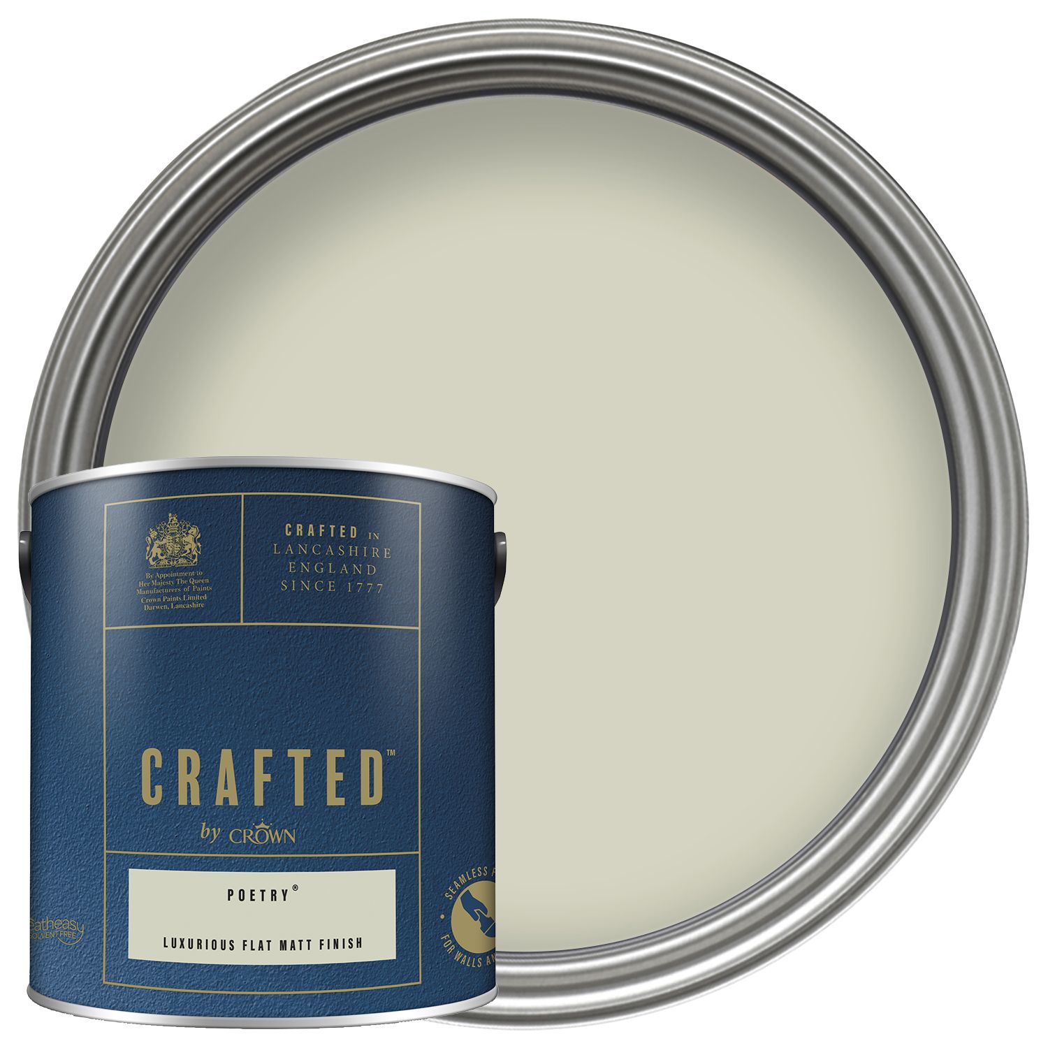 CRAFTED by Crown Flat Matt Emulsion Interior Paint - Poetry - 2.5L