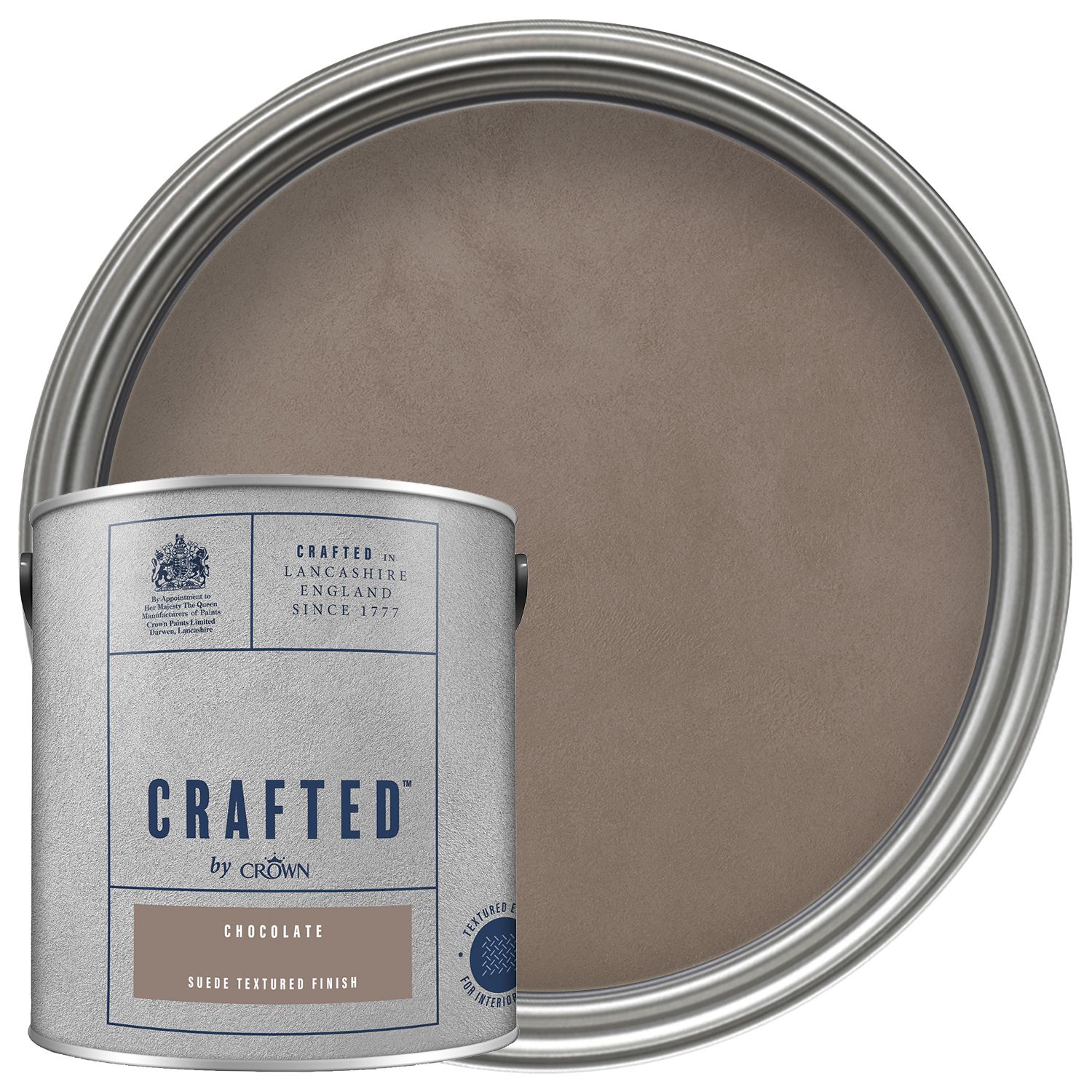 CRAFTED by Crown Emulsion Interior Paint - Textured Chocolate - 2.5L