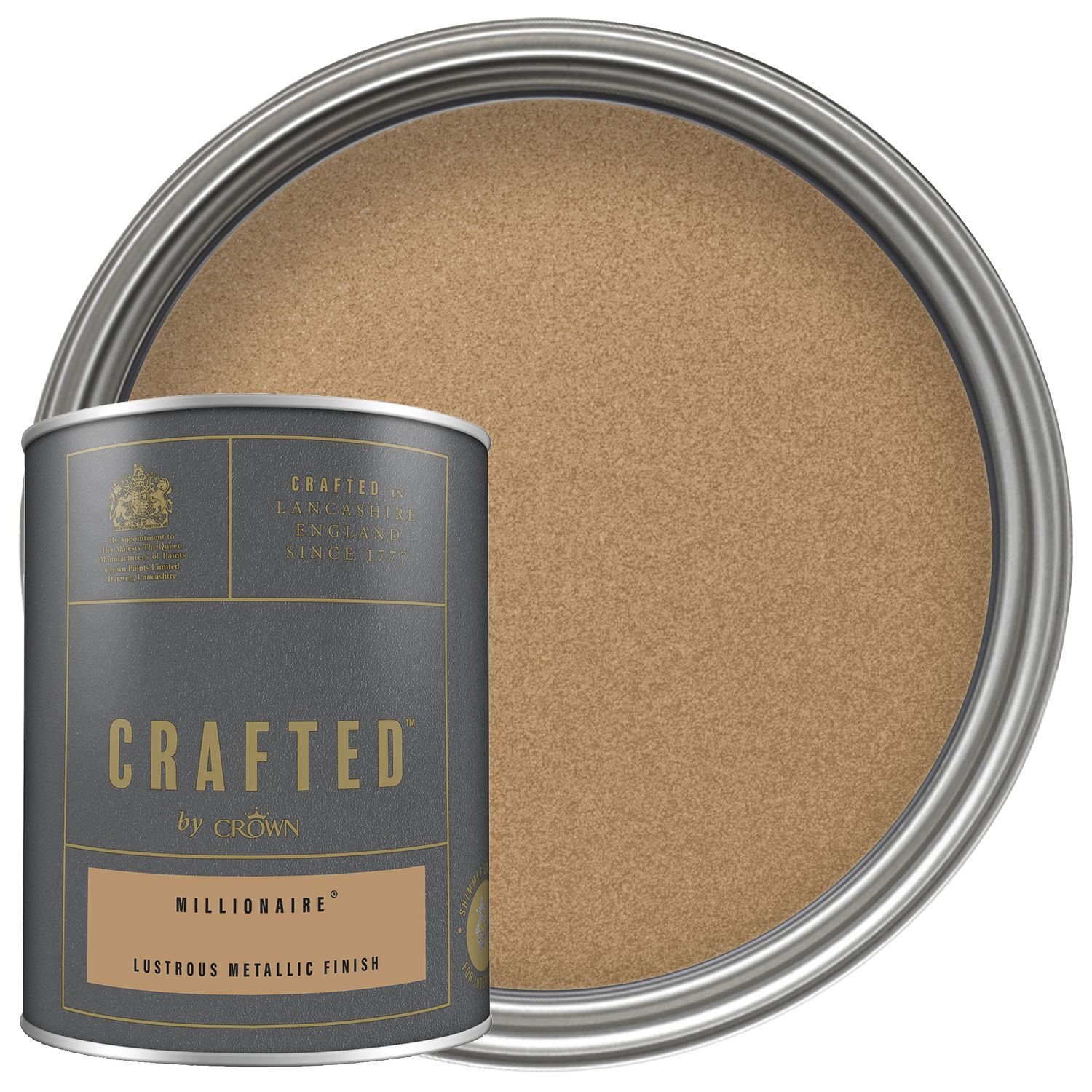 Image of CRAFTED™ by Crown Emulsion Interior Paint - Metallic Millionaire - 1.25L