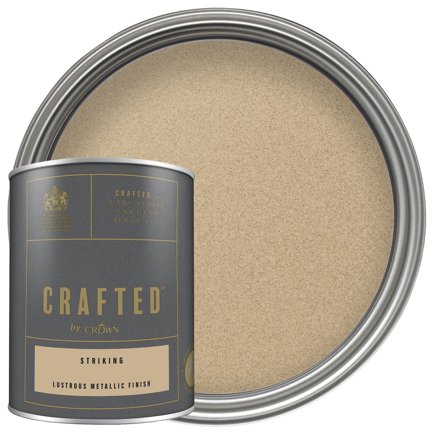 Image of CRAFTED™ by Crown Emulsion Interior Paint - Metallic Striking - 1.25L