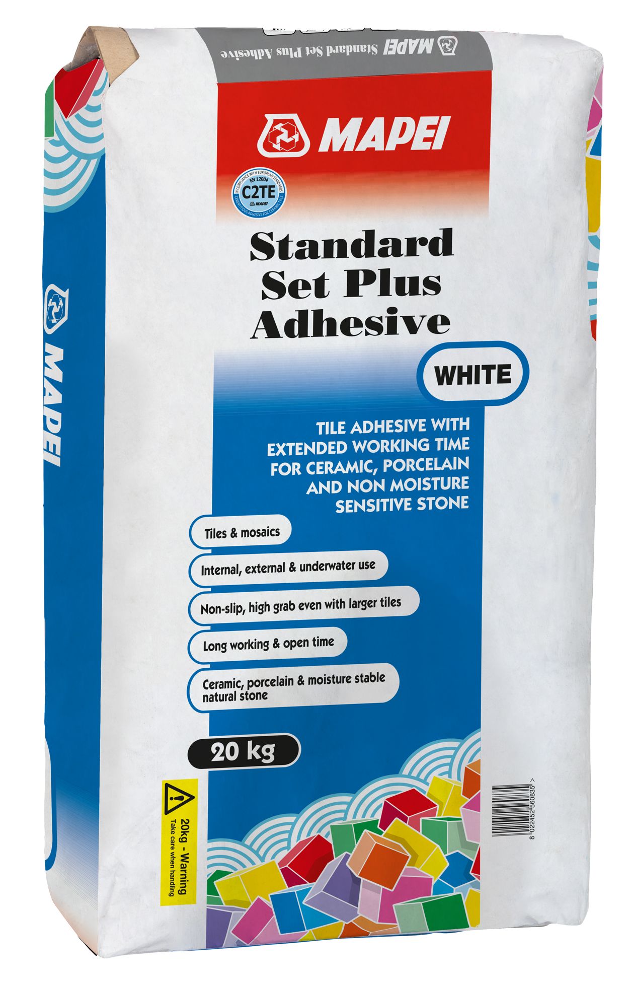 Mapei Standard Set Plus Ceramic & Porcelain Tile Adhesive White 20kg