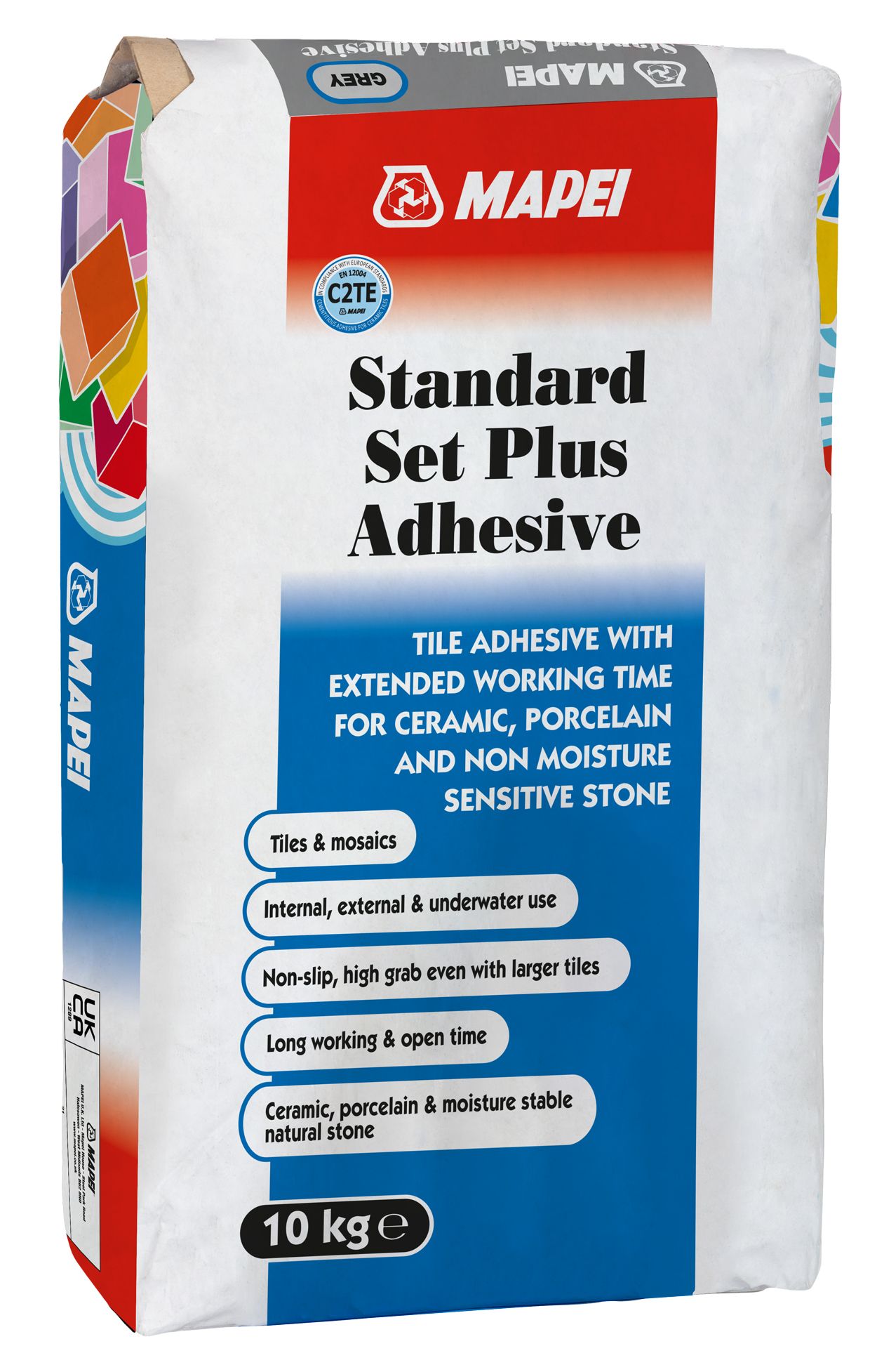 Mapei Standard Set Plus Grey Ceramic & Porcelain Tile Adhesive - 10kg