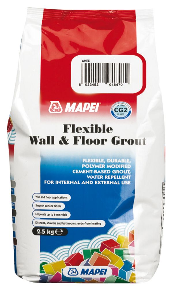 Image of Mapei Flexible Coloured Wall & Floor Grout White 2.5kg