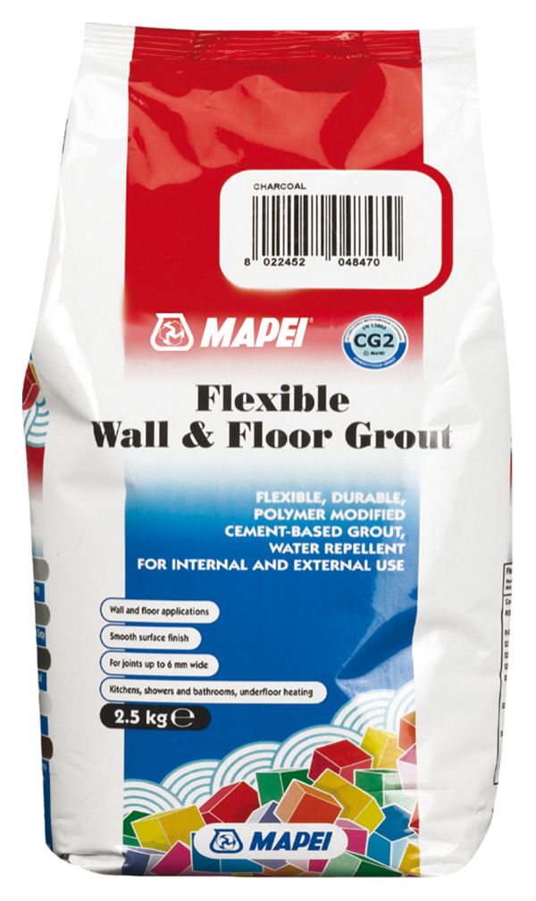 Image of Mapei Flexible Coloured Wall & Floor Grout Charcoal 2.5kg