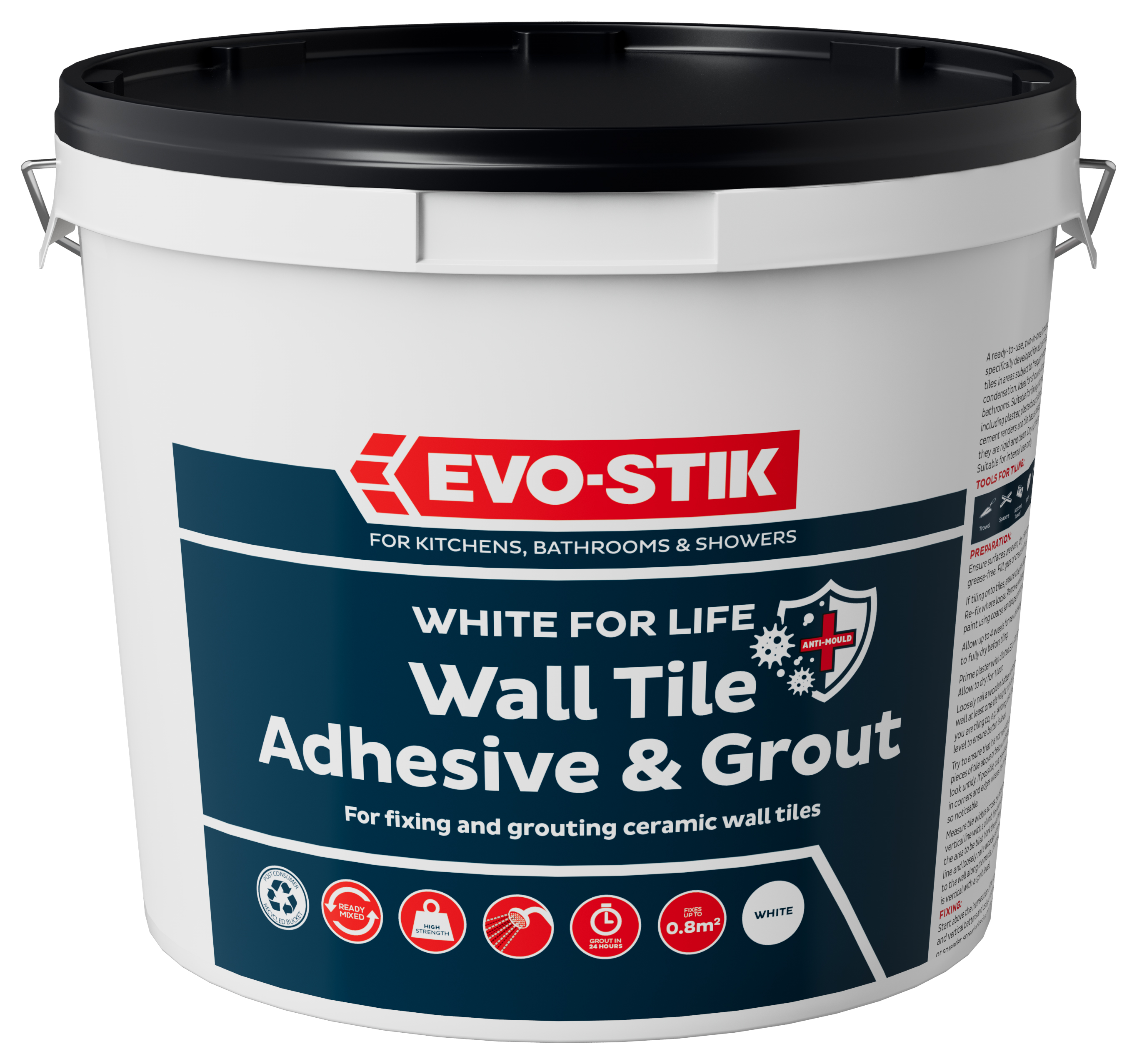 Image of EVO-STIK 1L White for Life Wall Tile Adhesive & Grout - White
