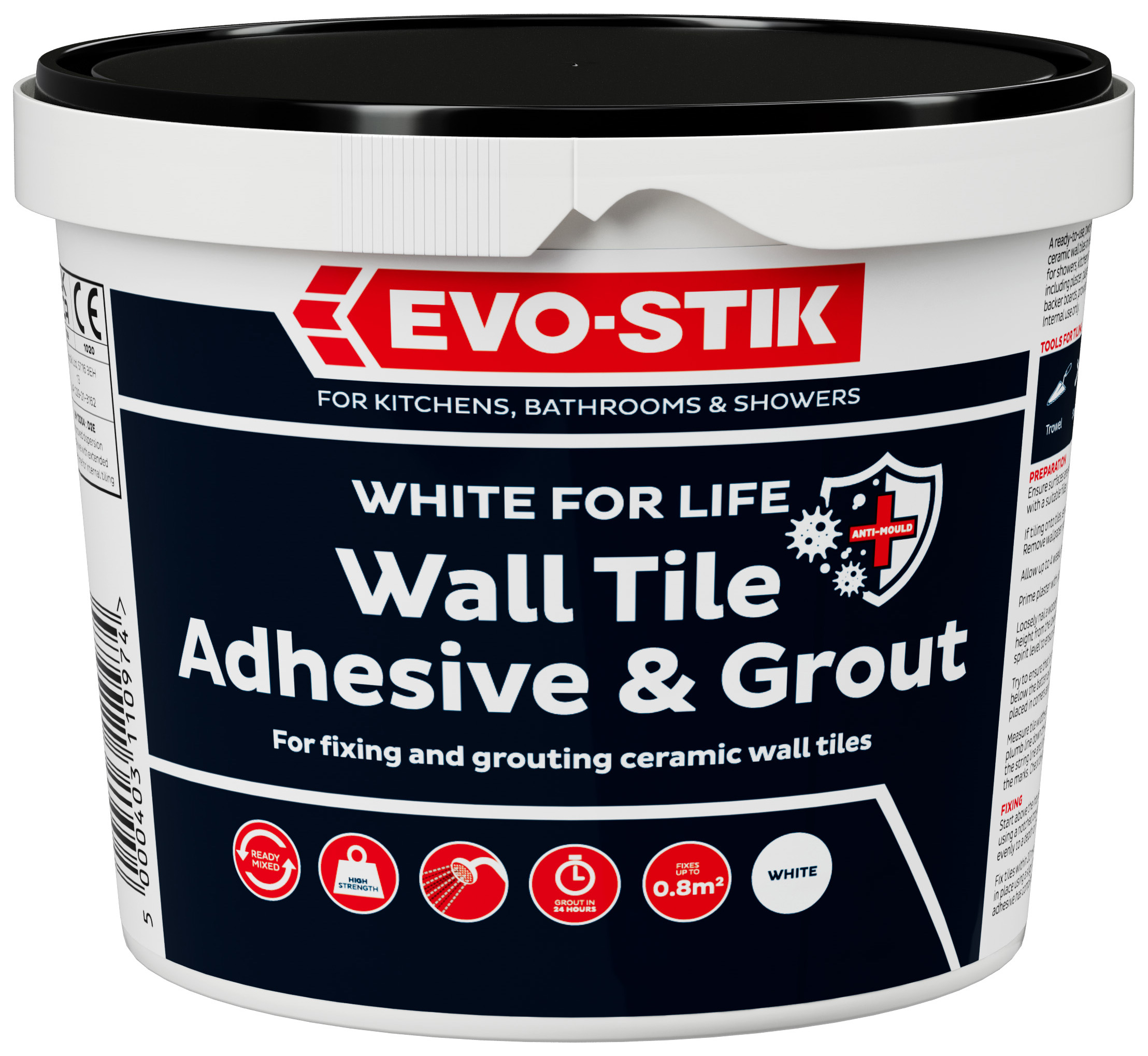 Image of EVO-STIK 1L White for Life Wall Tile Adhesive & Grout - White