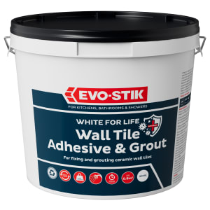 Evo-Stik White for Life Waterproof Ceramic Wall Tile Adhesive & Grout 1L