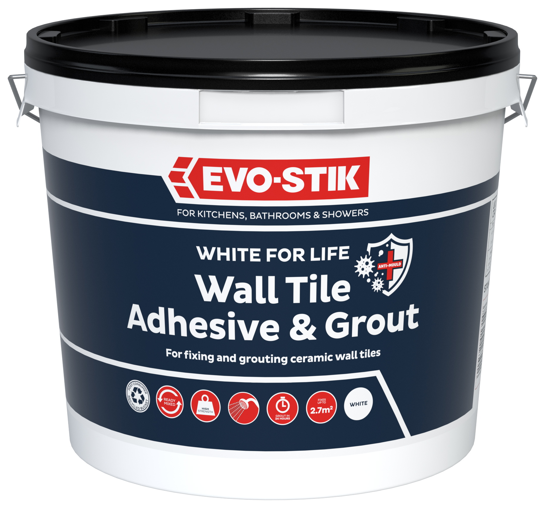 Image of EVO-STIK 2.5L White for Life Wall Tile Adhesive & Grout - White