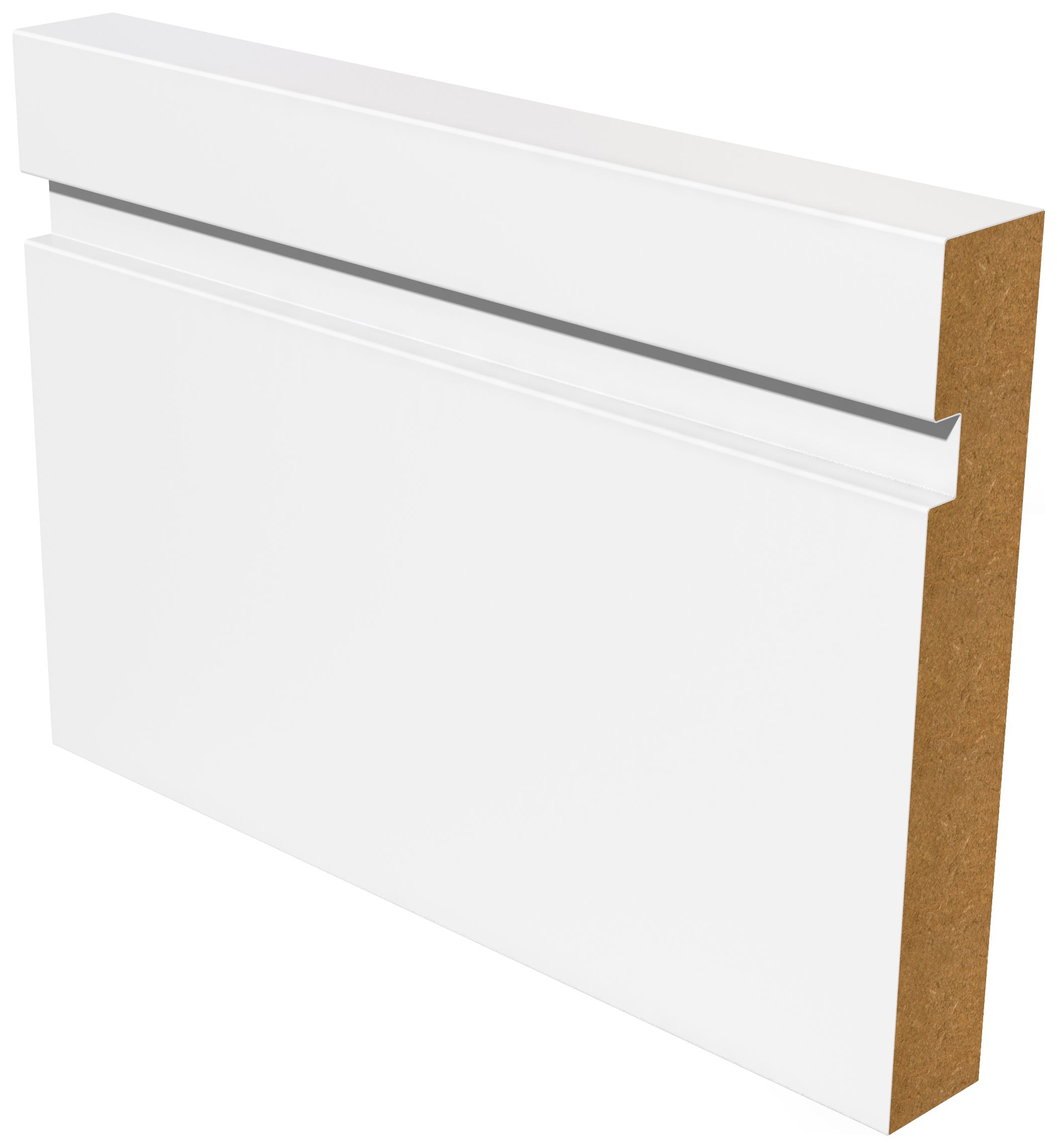 Image of Wickes Grooved Square Edge White MDF Skirting - 18 x 119 x 4200mm