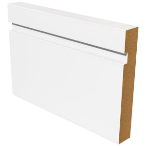Wickes Grooved Square Edge White MDF Skirting - 18 x 119 x 4200mm