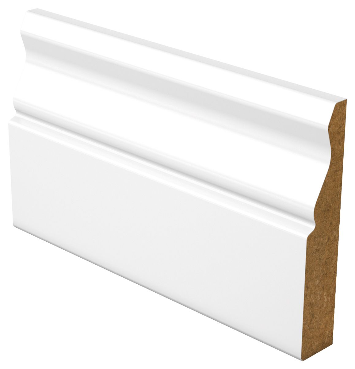 Wickes Ogee Fully Finished Satin White Skirting - 18 x 144 x 4200mm