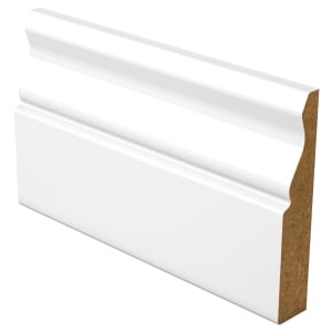 Wickes Ogee Fully Finished Satin White Skirting - 18 x 144 x 4200mm