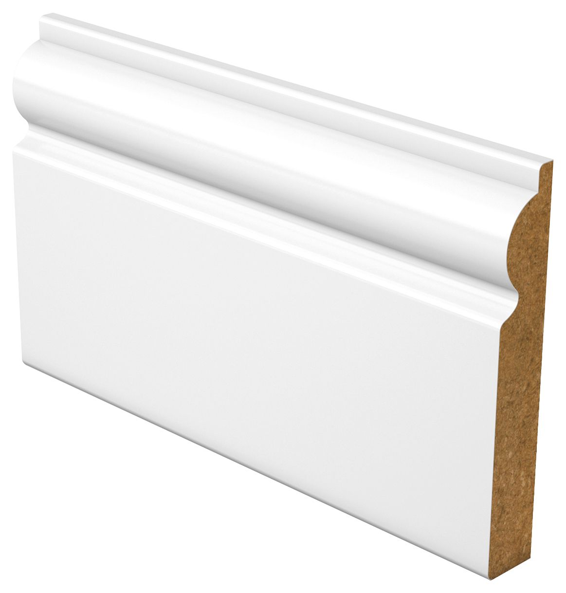 Wickes Torus Fully Finished Satin White Skirting - 18 x 119 x 4200mm