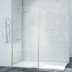 Nexa By Merlyn 8mm Chrome Frameless Swivel Wet Room Shower Panel Only - 2015 x 200mm