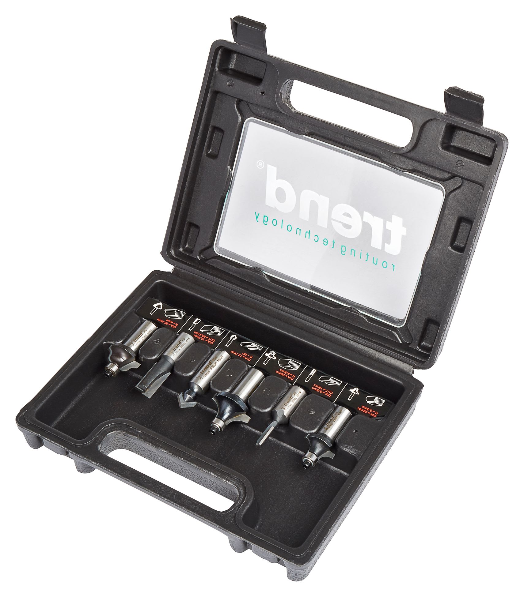 Trend SET/SS11X1/2TC 6 Piece Router Cutter Set 1/2in Wickes.co.uk