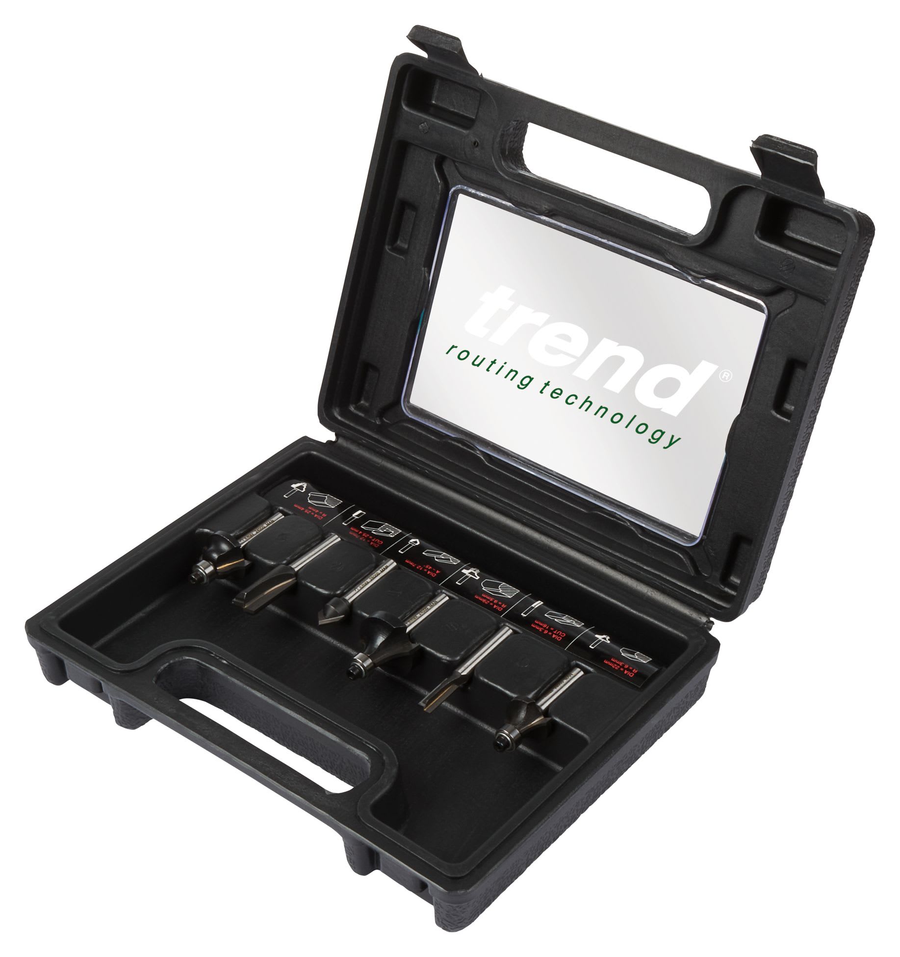 Trend SET/SS11X1/4TC 6 Piece Router Cutter Set 1/4in Wickes.co.uk