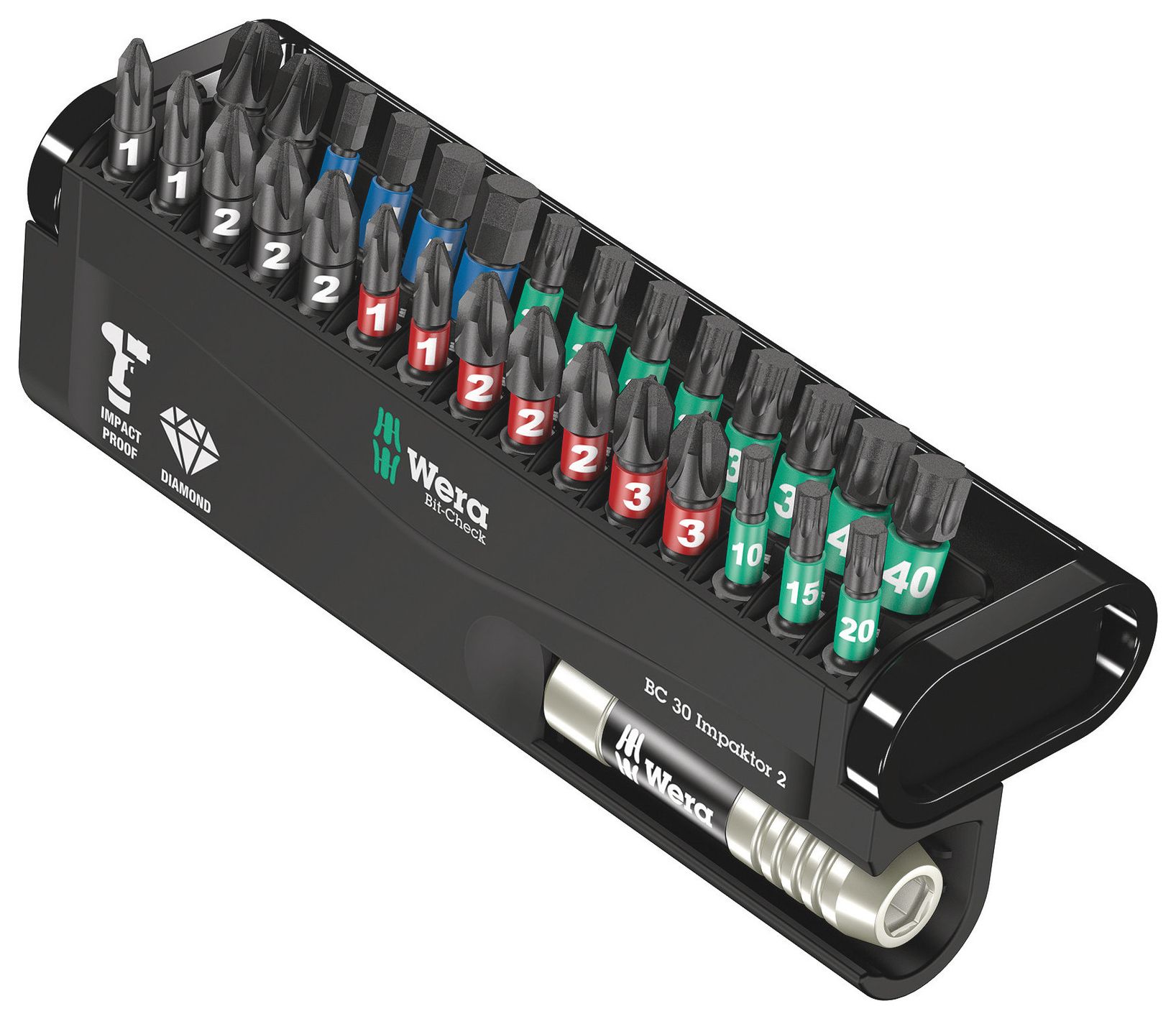 Wera Impaktor 2  Bit-Check 30 Piece Screwdriver Bit Set