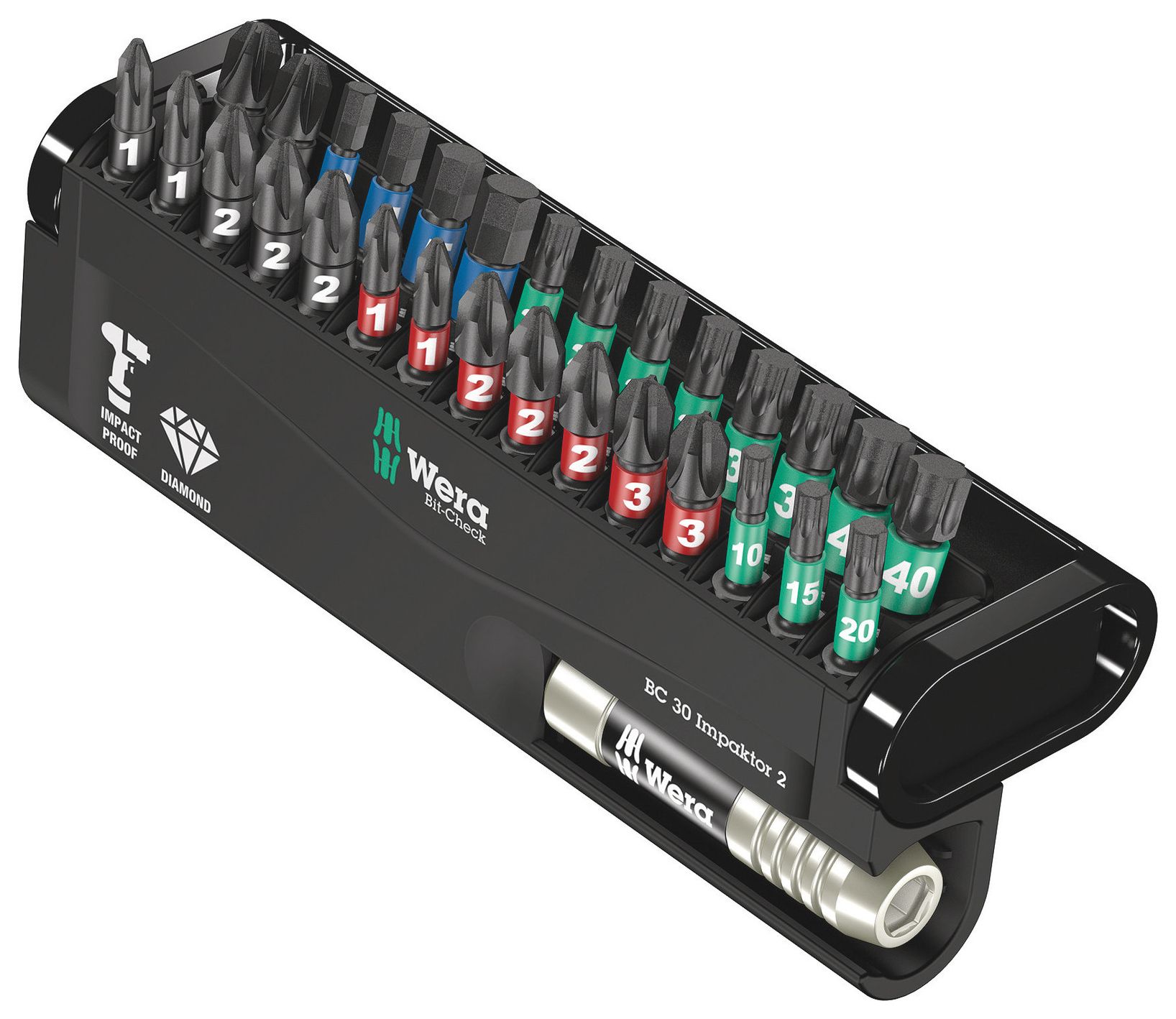 Image of Wera Impaktor 2 Bit-Check 30 Piece Screwdriver Bit Set