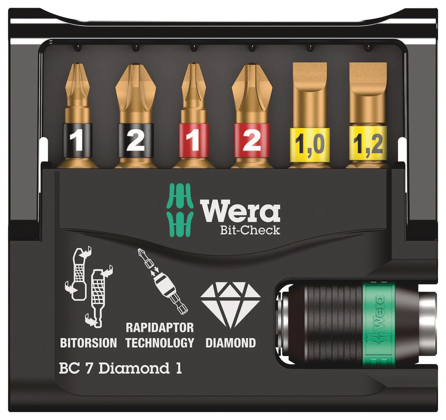 Wera Bit-Check 7 Piece Diamond Screwdriver Bit Set