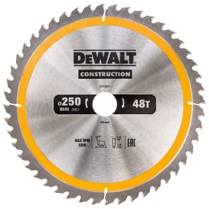DEWALT DT1957-QZ 48 Teeth Construction Smooth Cut Circular Saw Blade - 250 x 30mm