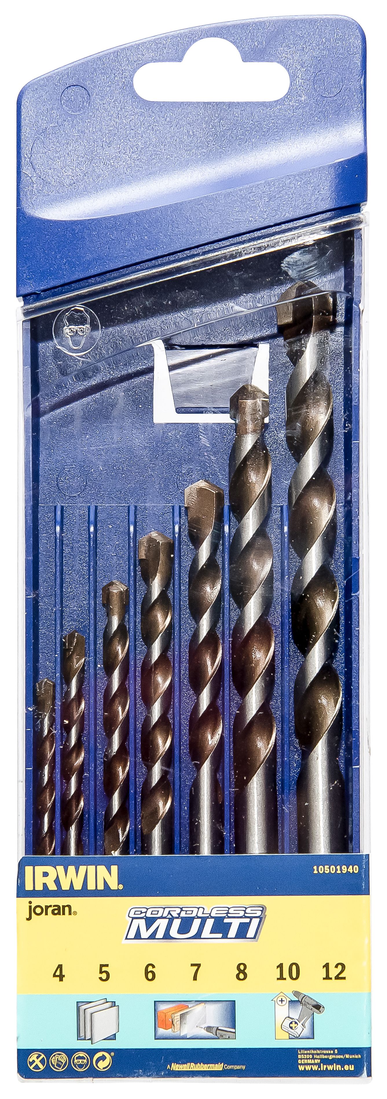 Image of Irwin 10501940 7 Piece Multi Drill Masonry Drill Bit Set