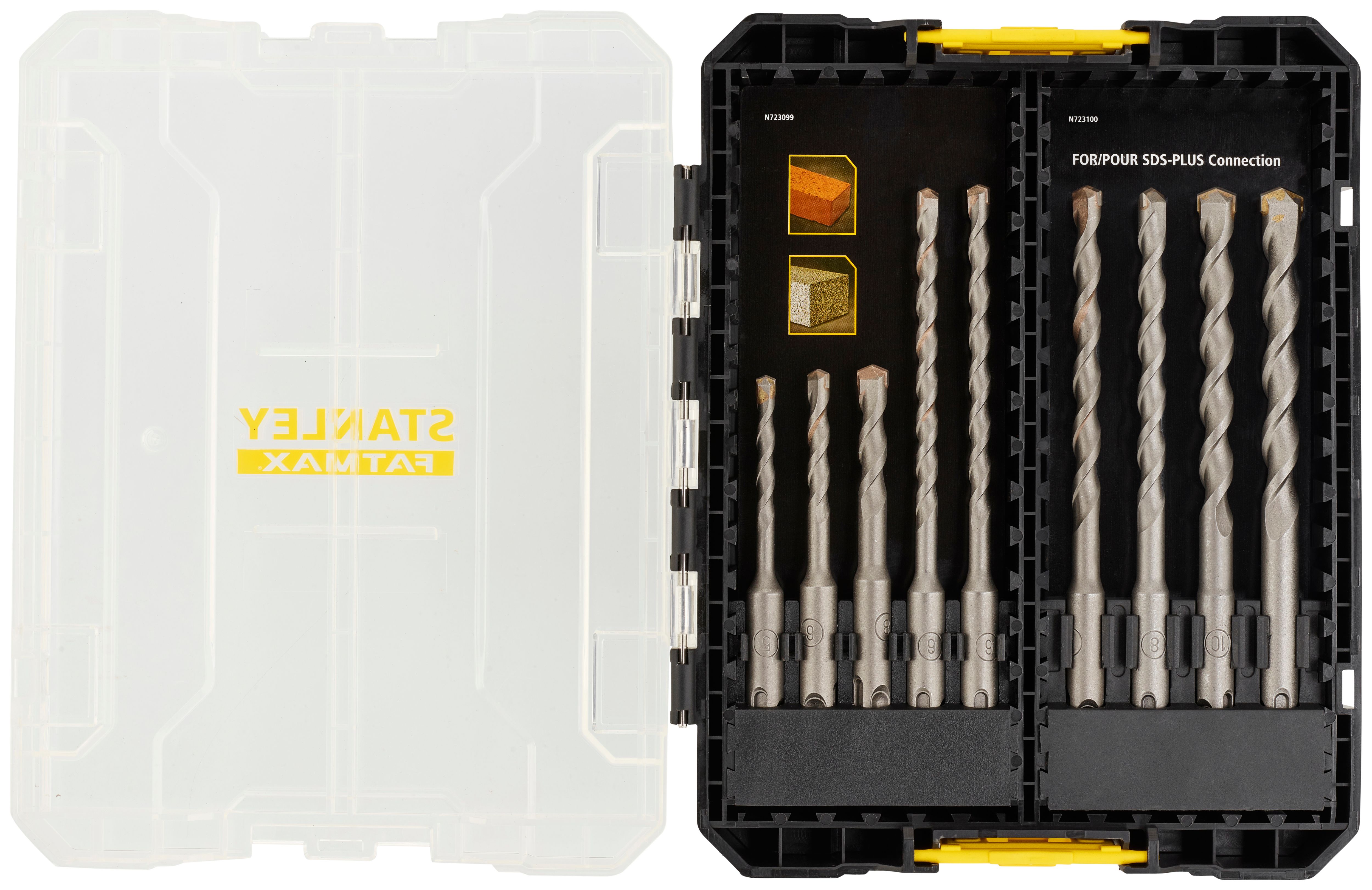 Image of Stanley Fatmax STA88562-XJ 9 Piece SDS+ 110 - 160mm Masonry Drill Bit Set