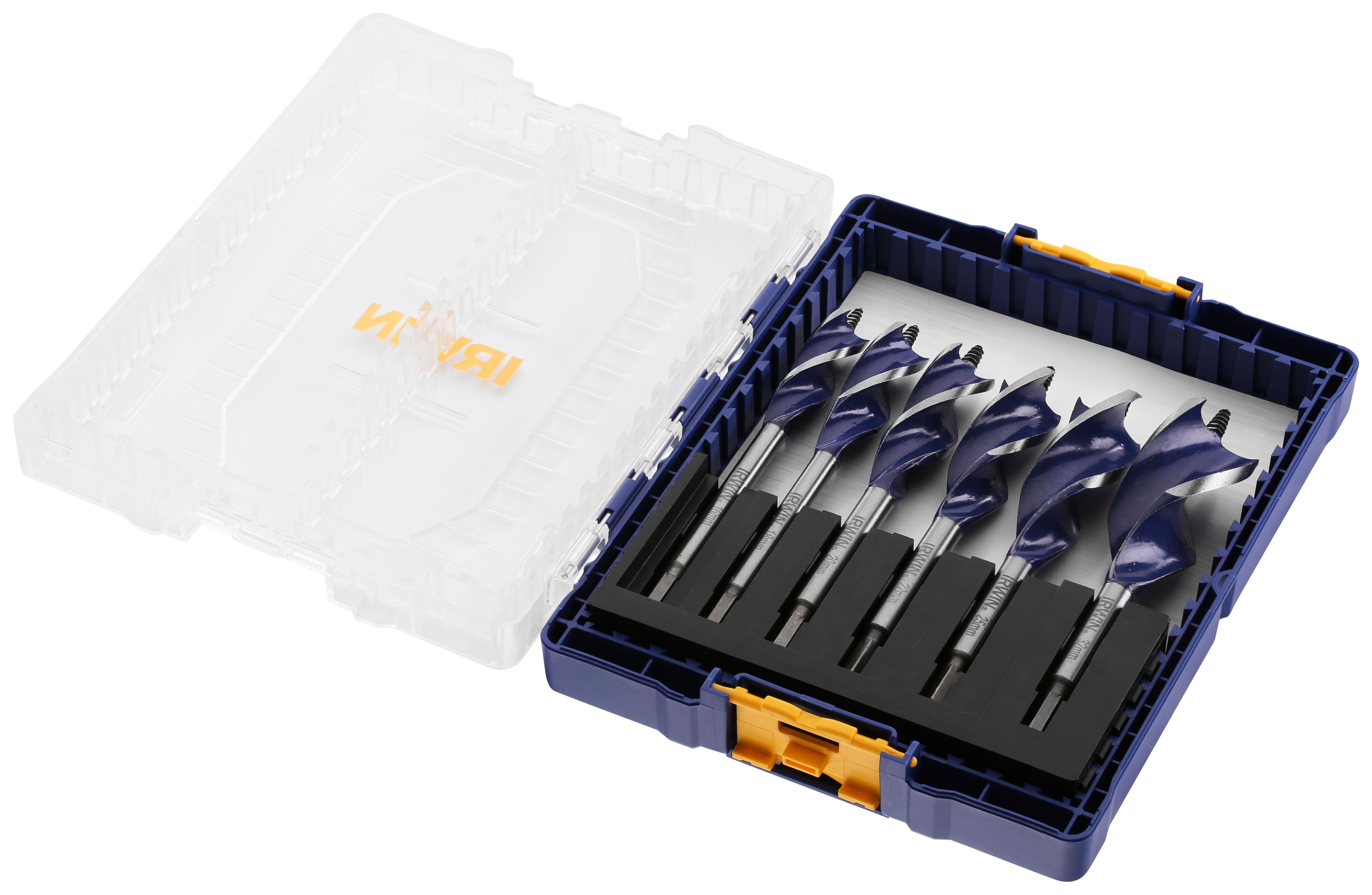 Image of Irwin IW4042202 6 Piece Speedbor IR Blue Groove Wood Bit Set