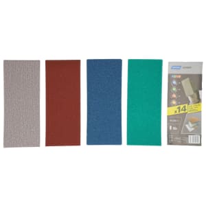 Norton Expert Assorted Non Perforated Sanding Sheets - 93 x 230mm - Pack of 14